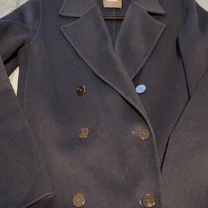 Theory Double-Breasted Peacoat in Plush Melton